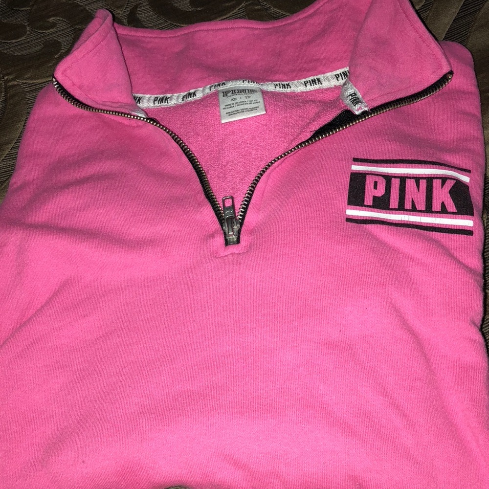 PINK 1/4 zip sweatshirt